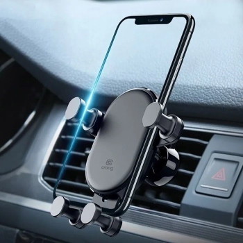 Crong Gravity Auto-Lock Car Holder - Uchwyt samochodowy grawitacyjny do telefonu 4,7”-6,5” (czarny)