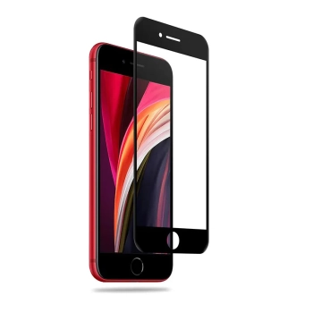 Crong 3D Armour Glass - Szkło hartowane 9H na cały ekran iPhone SE (2022/2020) / 8 / 7 + ramka instalacyjna