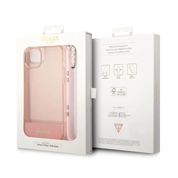 Guess Translucent Pearl Strap - Etui iPhone 14 Plus (różowy)