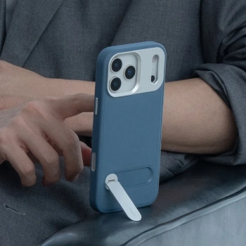 Moshi Kameleon MagSafe - Etui iPhone 17 Pro Max z funkcją podstawki (Dusk Blue)