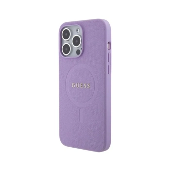 Guess Saffiano MagSafe - Etui iPhone 15 Pro Max (fioletowy)