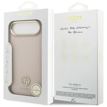 Guess Grained Strass Logo MagSafe - Etui iPhone Air (różowy)