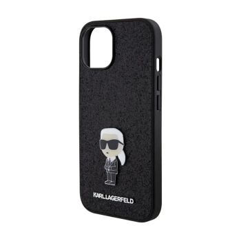 Karl Lagerfeld Fixed Glitter Ikonik Logo Metal Pin - Etui iPhone 15 / 14 / 13 (czarny)