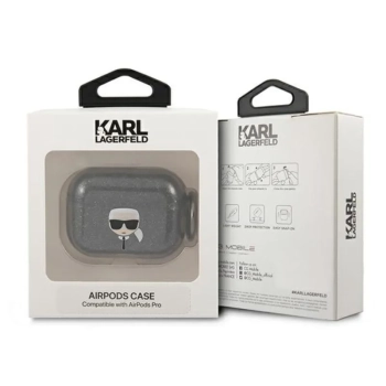 Karl Lagerfeld Karl Head Glitter - Etui Airpods Pro (czarny)