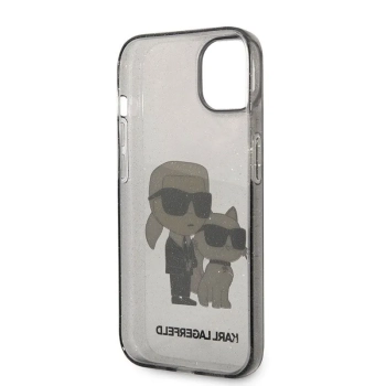 Karl Lagerfeld IML Glitter NFT Karl & Choupette - Etui iPhone 14 Plus (czarny)