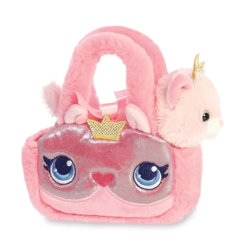 Fancy Pal - Pluszowa maskotka Kotka Księżniczka ze złotą koroną w różowej torbie 20 cm Eco-Friendly