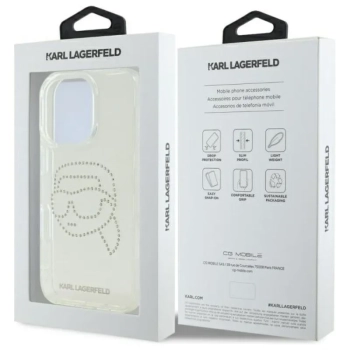 Karl Lagerfeld IML Rhinestones Karl Head - Etui do iPhone 16 Pro Max (przezroczysty)