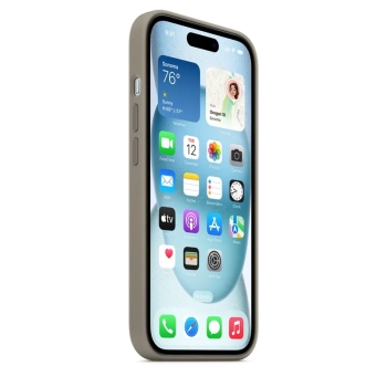 Apple Silicone Case - Silikonowe etui z MagSafe do iPhone 15 (popielaty brąz)