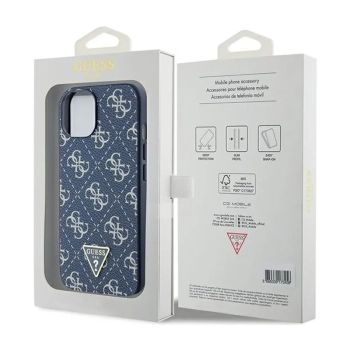 Guess 4G Triangle Metal Logo - Etui iPhone 15 (niebieski)