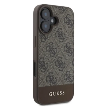 Guess 4G Bottom Stripe - Etui iPhone 16 (brązowy)