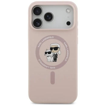 Karl Lagerfeld Silicone Karl & Choupette Ring MagSafe - Etui iPhone 17 Pro Max (różowy)