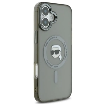 Karl Lagerfeld IML Metal Karl Head MagSafe - Etui iPhone 16 Plus (czarny)