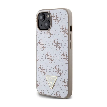 Guess 4G Triangle Metal Logo - Etui iPhone 15 (biały)