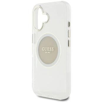 Guess IML Metal Colored Circle Classic Logo MagSafe - Etui do iPhone 16 (szary)