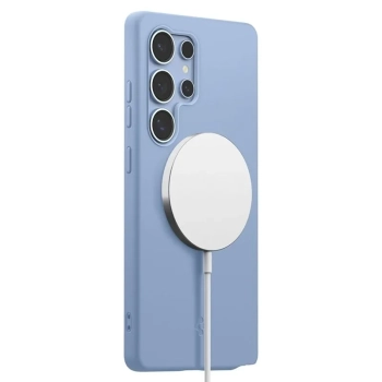 Spigen Silicone Fit Mag MagSafe - Etui do Samsung Galaxy S25 Ultra (Sapphire Blue)
