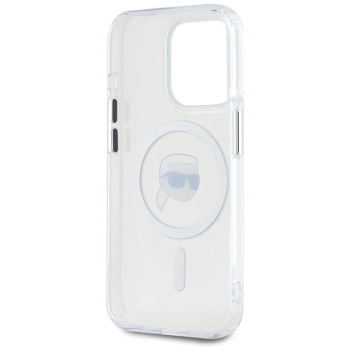 Karl Lagerfeld IML Metal Karl Head MagSafe - Etui do iPhone 15 Pro Max (biały)