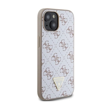 Guess 4G Triangle Metal Logo - Etui iPhone 15 (biały)