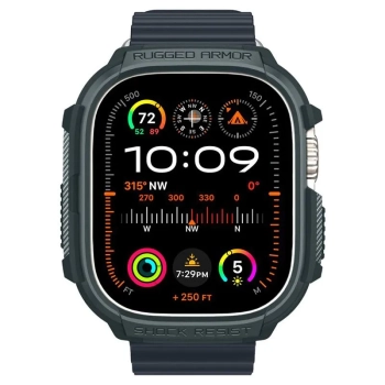 Spigen Rugged Armor - Obudowa do Apple Watch Ultra 1/2 49 mm (Abyss Green)