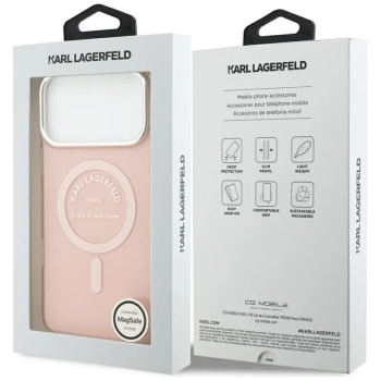Karl Lagerfeld IML Karl RSG Logo MagSafe - Etui iPhone 17 Pro Max (różowy)