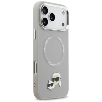 Karl Lagerfeld Karl & Choupette Pins MagSafe - Etui iPhone 17 Pro Max (szary)