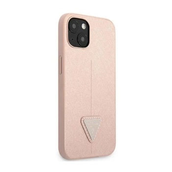 Guess Saffiano Triangle Logo Case - Etui iPhone 14 Plus (różowy)