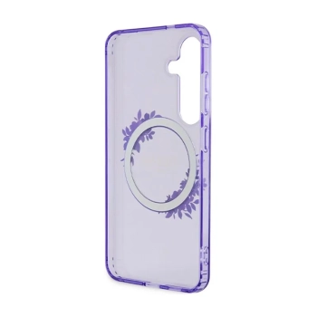 Guess IML Flowers Wreath MagSafe - Etui Samsung Galaxy S24 (fioletowy)