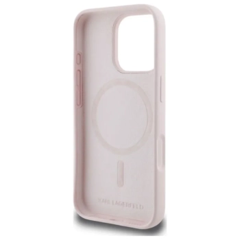 Karl Lagerfeld Silicone Double Heads Print MagSafe - Etui iPhone 16 Pro (różowy)