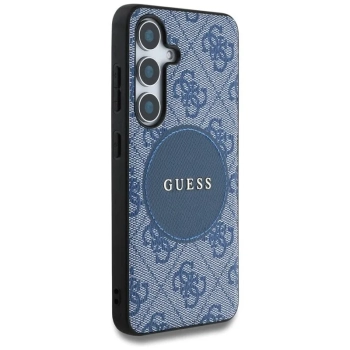 Guess 4G Round Patch Classic Logo MagSafe - Etui do Samsung Galaxy S25 (niebieski)