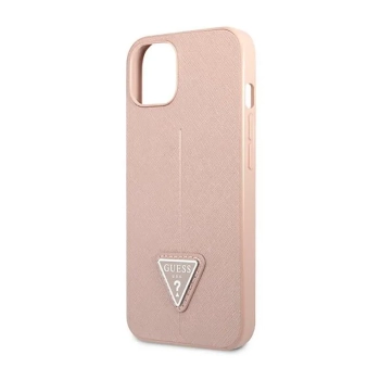 Guess Saffiano Triangle Logo Case - Etui iPhone 14 Plus (różowy)