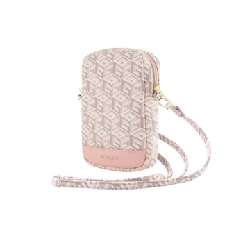 Guess Zip GCube Bottom Stripe - Torebka na telefon (różowy)