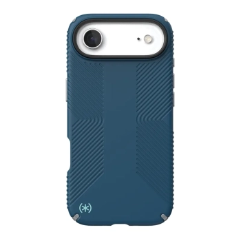 Speck Presidio2 Grip MagSafe - Etui iPhone Air (Deep Sea / Silver Metallic / Spell Blue)