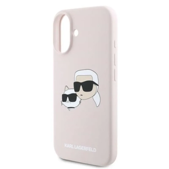 Karl Lagerfeld Silicone Double Heads Print MagSafe - Etui iPhone 16 Plus (różowy)
