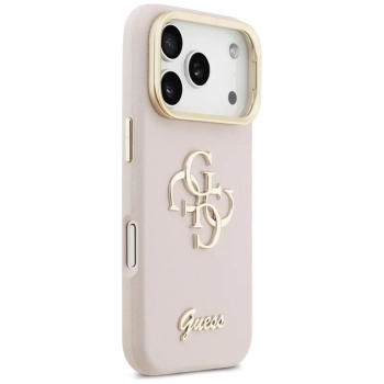 Guess Grained Big 4G & Stand Camera - Etui iPhone 17 Pro (różowy)