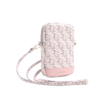 Guess Zip GCube Bottom Stripe - Torebka na telefon (różowy)