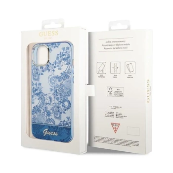 Guess Porcelain Collection - Etui iPhone 14 Plus (niebieski)