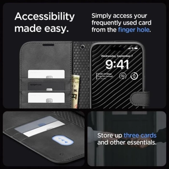 Spigen Wallet S Pro - Etui do iPhone 15 Pro Max (Czarny)