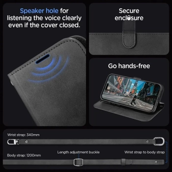 Spigen Wallet S Pro - Etui do iPhone 15 Pro Max (Czarny)