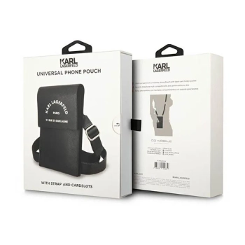 Karl Lagerfeld Embossed RSG Wallet Phone Bag - Torba na smartfona i akcesoria (czarny)