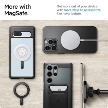 Spigen OneTap Ring Magnetic MagSafe Plate - Uniwersalny pierścień magnetyczny na etui / smartfona (Carbon)