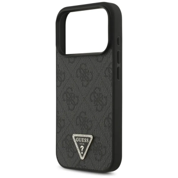 Guess Leather 4G Triangle Strass MagSafe - Etui iPhone 17 Pro (czarny)