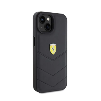 Ferrari Quilted Metal Logo - Etui iPhone 15 (czarny)
