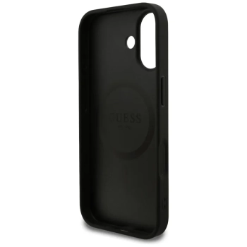 Guess Grained Ring MagSafe - Etui iPhone 17 (czarny)