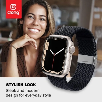 Crong Wave Band - Pleciony pasek do Apple Watch 38/40/41 mm (grafitowy)