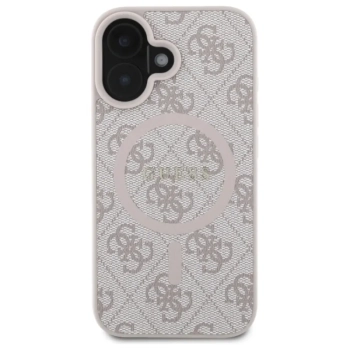 Guess 4G Ring Classic Logo MagSafe - Etui iPhone 16 (różowy)
