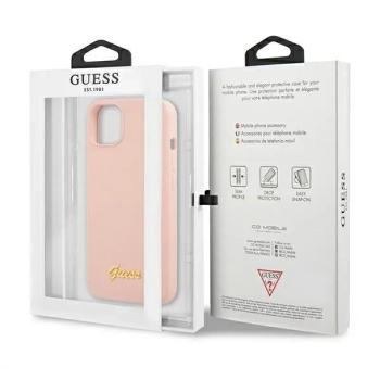 Guess Silicone Script MagSafe - Etui iPhone 13 (różowy)