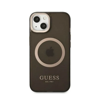 Guess Gold Outline Translucent MagSafe - Etui iPhone 13 (czarny)