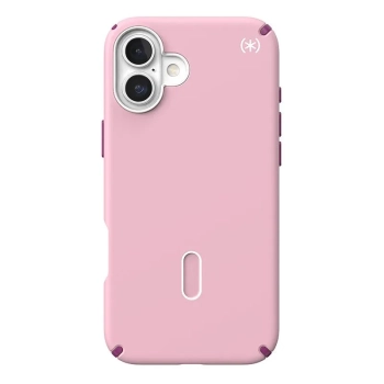 Speck Presidio2 Pro ClickLock & MagSafe - Etui iPhone 16 Plus (Wednesday Pink / Boysenberry Purple / White)