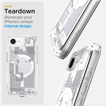 Spigen Ultra Hybrid Mag MagSafe - Etui do iPhone 16e (Zero One White)