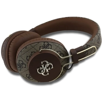 Guess Metal 4G Logo - Bezprzewodowe słuchawki nauszne Bluetooth ENC (brązowy)