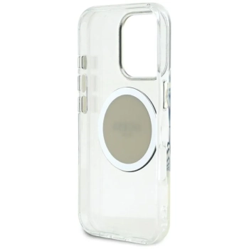 Guess IML Metal Colored Circle Classic Logo MagSafe - Etui do iPhone 16 Pro Max (szary)